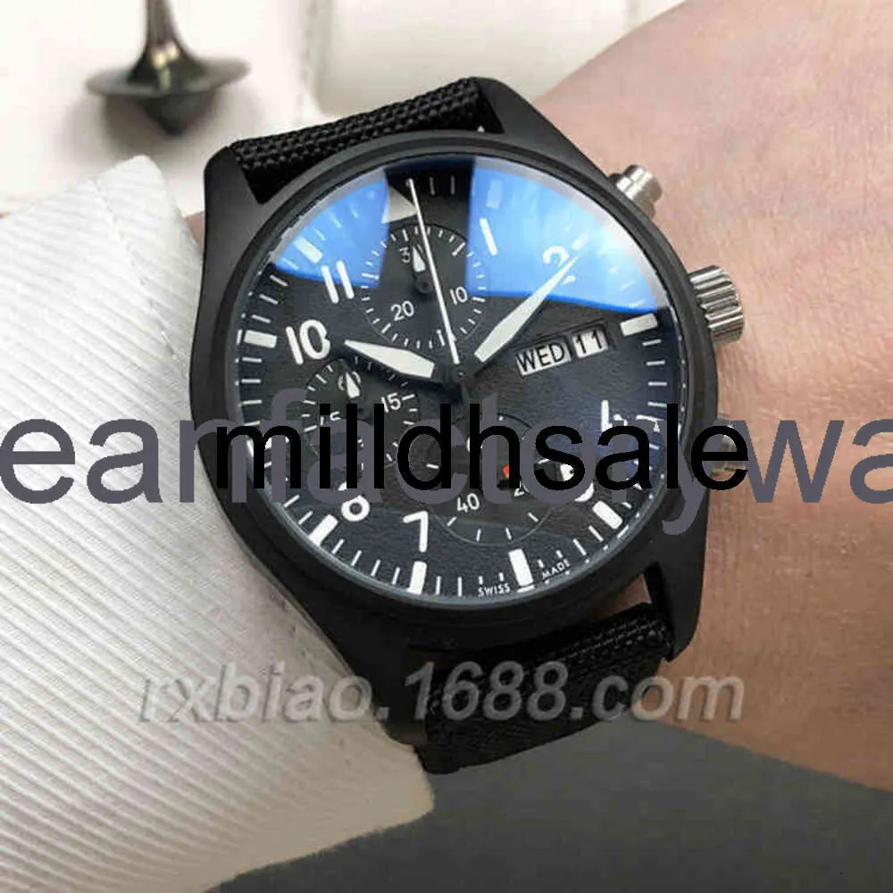 IWC Men s Fighter Pilot Chronograph Watch with Sapphire Crystal Water Resistance