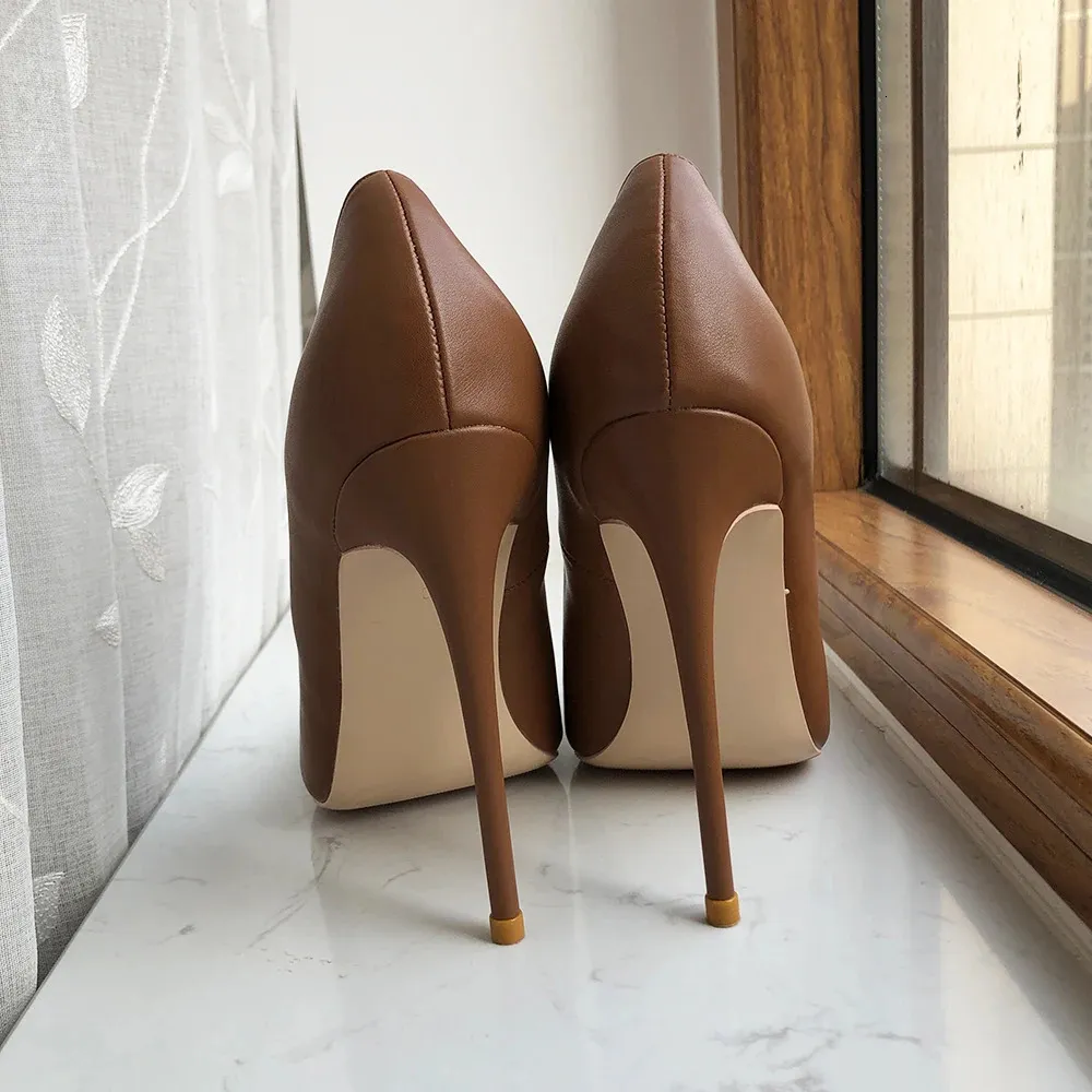 best colour dress for brown skin Carel Heels in Dark Brown Satin | Size 6 main image 1
