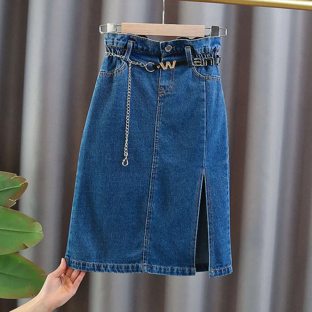 【INCHANT ME】Stitched Belt Denim Long Skirt DHgate.com:Denim Long Skirt with Belt for Girls | Fashion