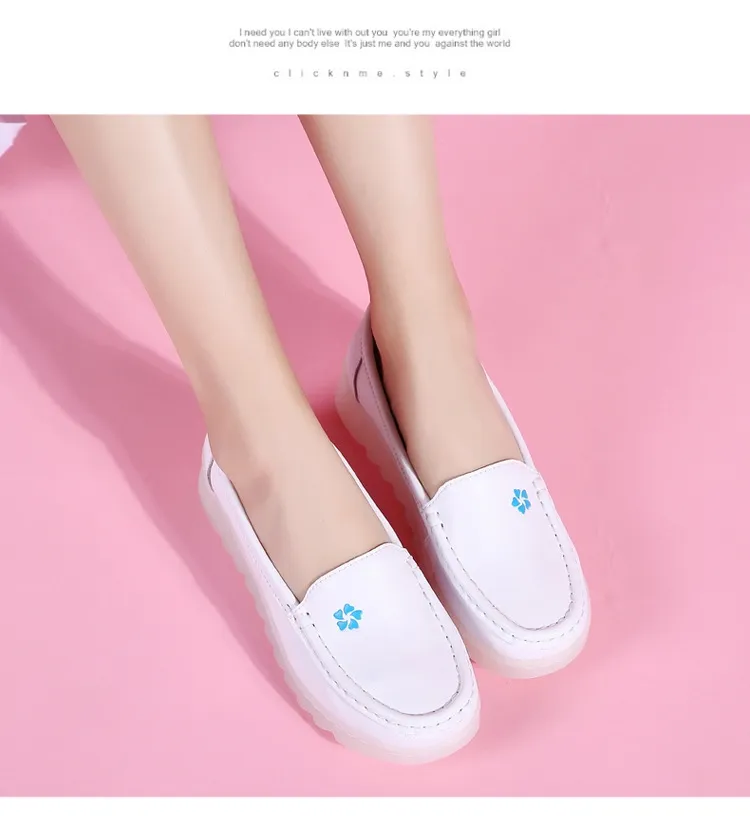 Bulk White Nurse Shoes: Comfortable Leather Nursing Tennis Shoes