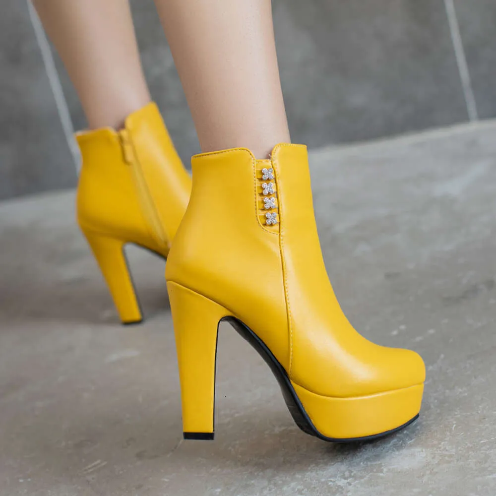Bulk Large Size Womens Platform Ankle Boots High Heel Short Boots