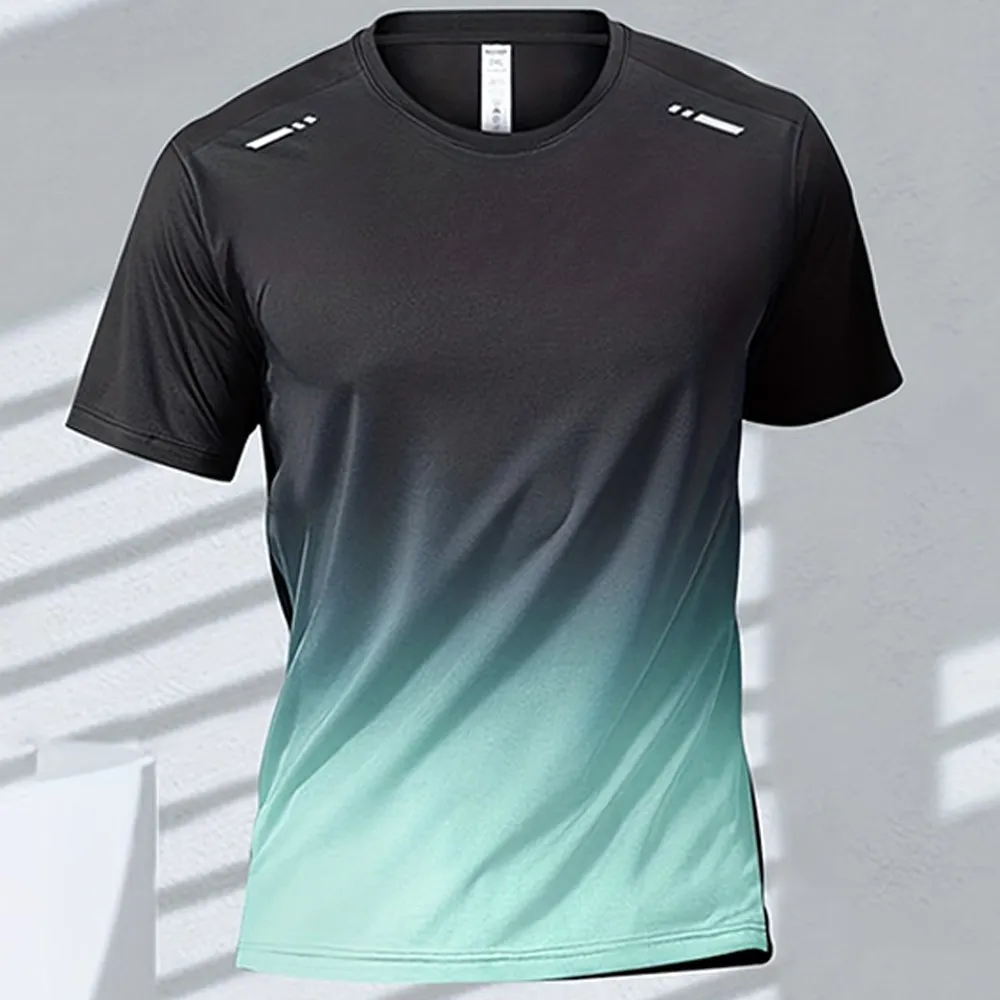 DHgate Gradient Quick Dry Sports T Shirt for Mens Outdoor Workouts and Running Apparel