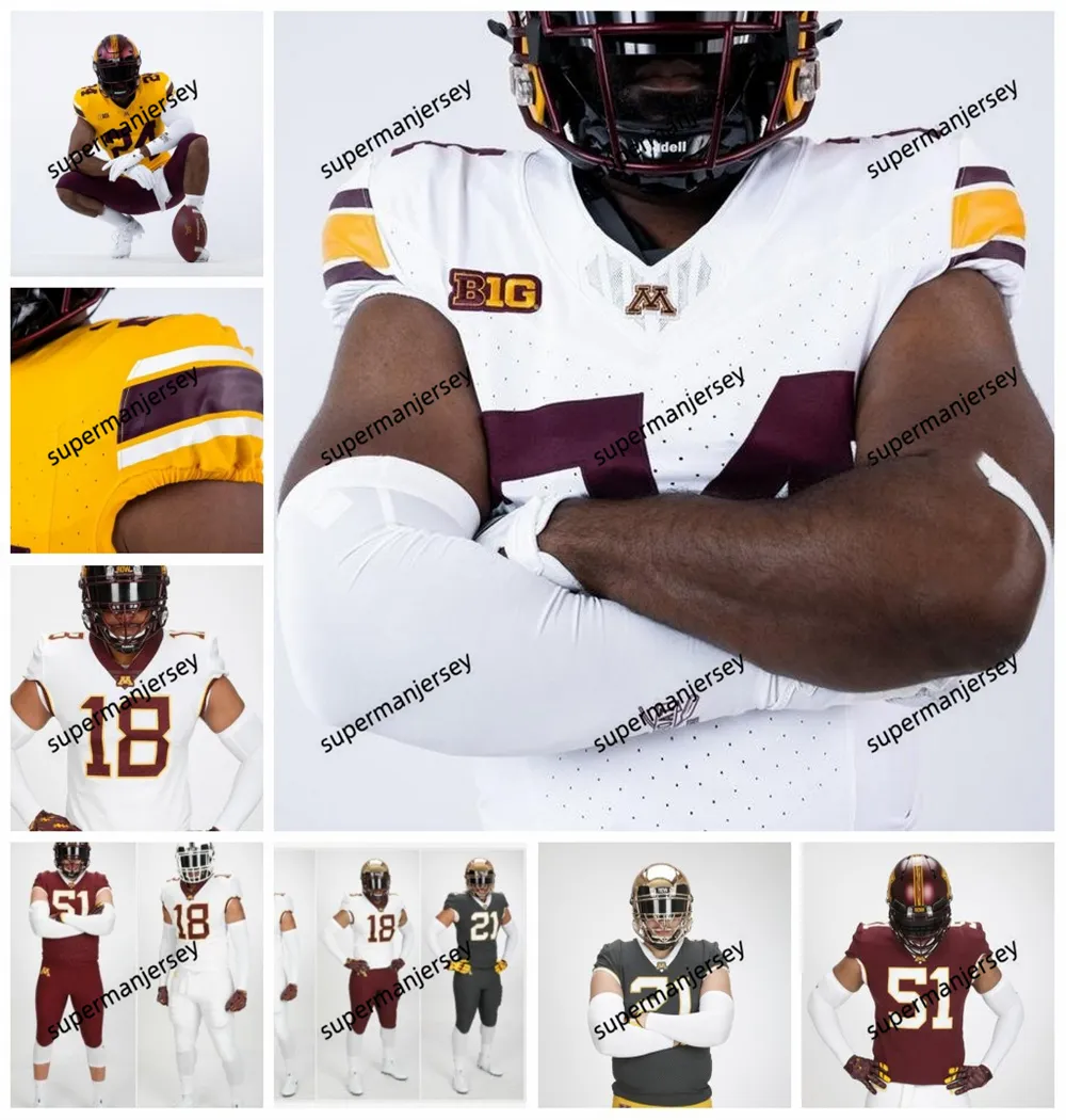 Custom Stitched Minnesota Golden Gophers Jerseys: Personalized NCAA  Football Team Spirit Apparel
