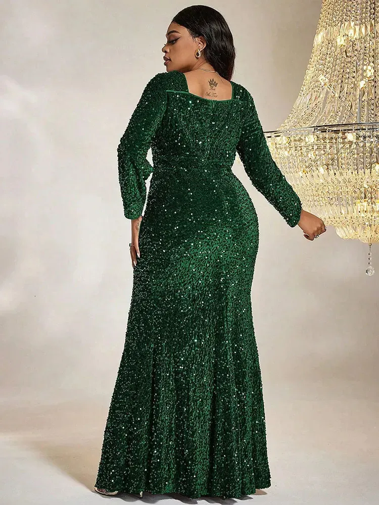 green velvet women's dress Strapless Long Velvet Prom Dress with Gloves CH176 Emerald / 2XSmall
