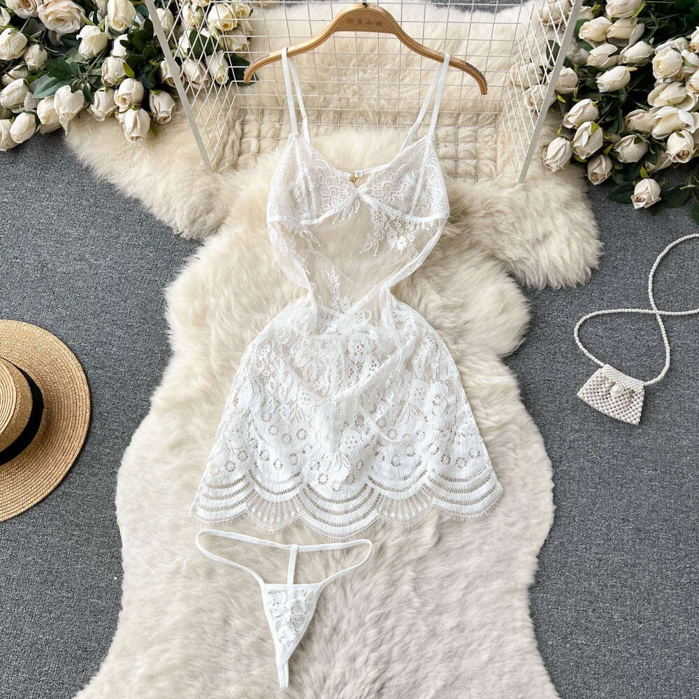 chinese dress ladies Women Lace Spliced Sling Dress | Sleeveless | Backless main image 0