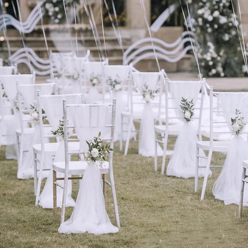 Simple Cheap Chair Sashes Chiffon Wedding Chair Cover Romantic Bridal Party Banquet Chair Back Wedding Favors Wedding Supplies Fast Shipping From 1 76 DHgate