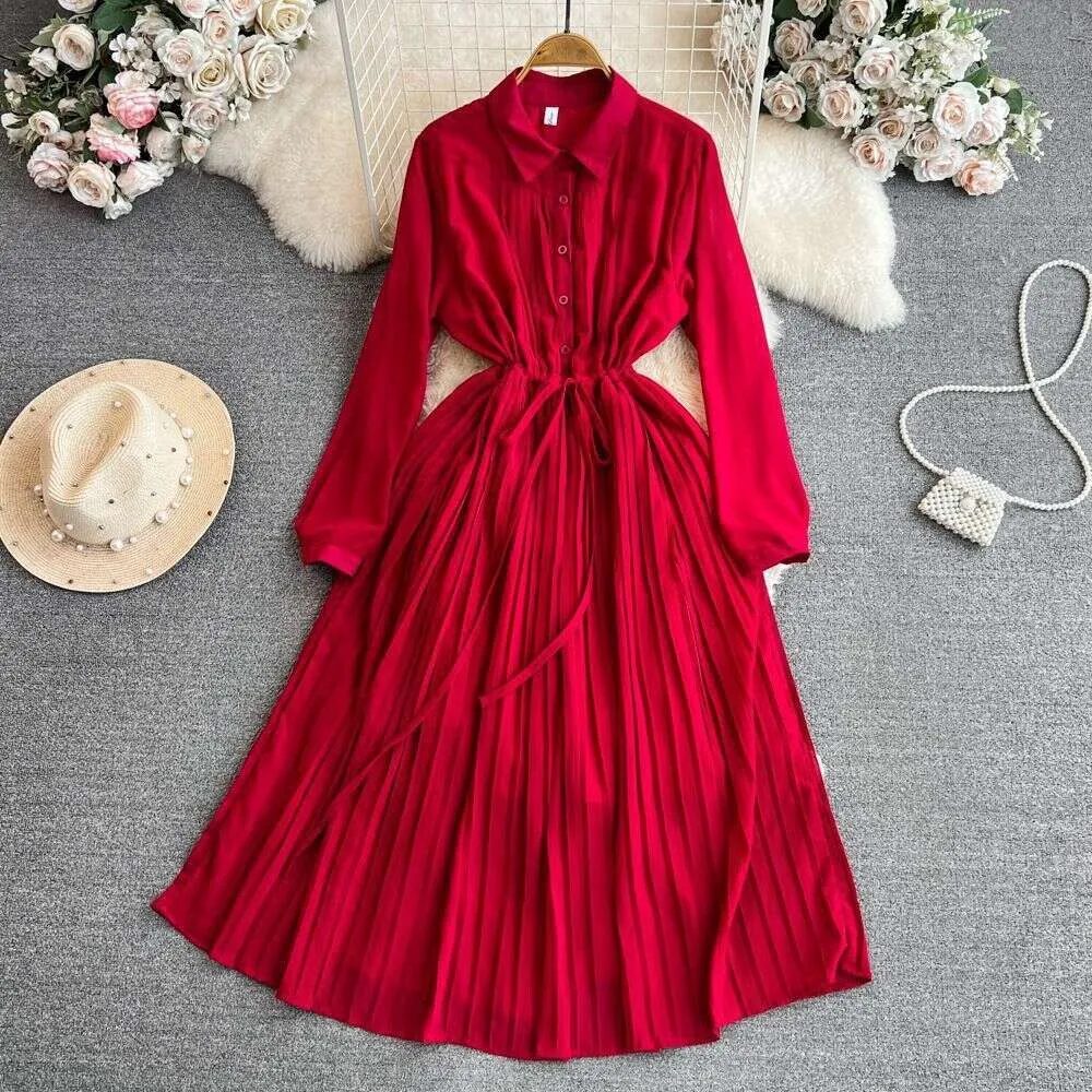 【美品】L'Or ロル Pleats Shirt Dress チャコール Issey Miyake ARTICHOKE | Parallel