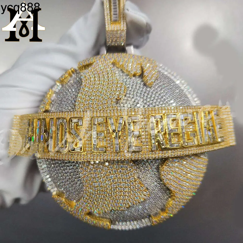 Iced Out Custom Name Pendant 18k Gold Moissanite Hip Hop Jewelry