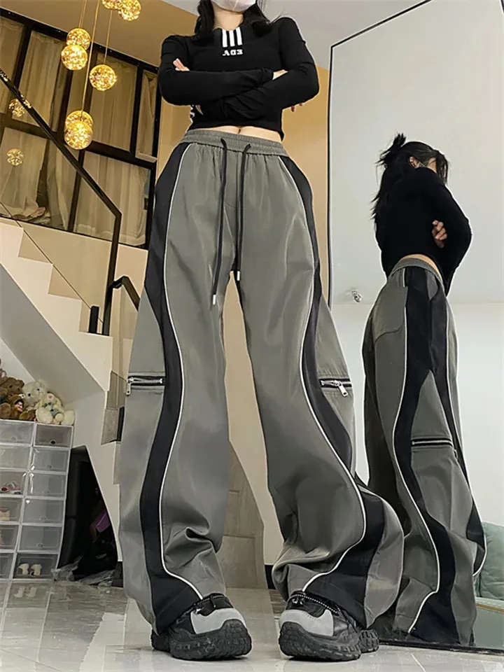 Y2K-ropa De Calle Para Hombre Y Mujer, Pantalon De Chándal De Pierna Ancha, Tilo Coreano Harajuku, Chándal Técnico / Pantalon Y Capris