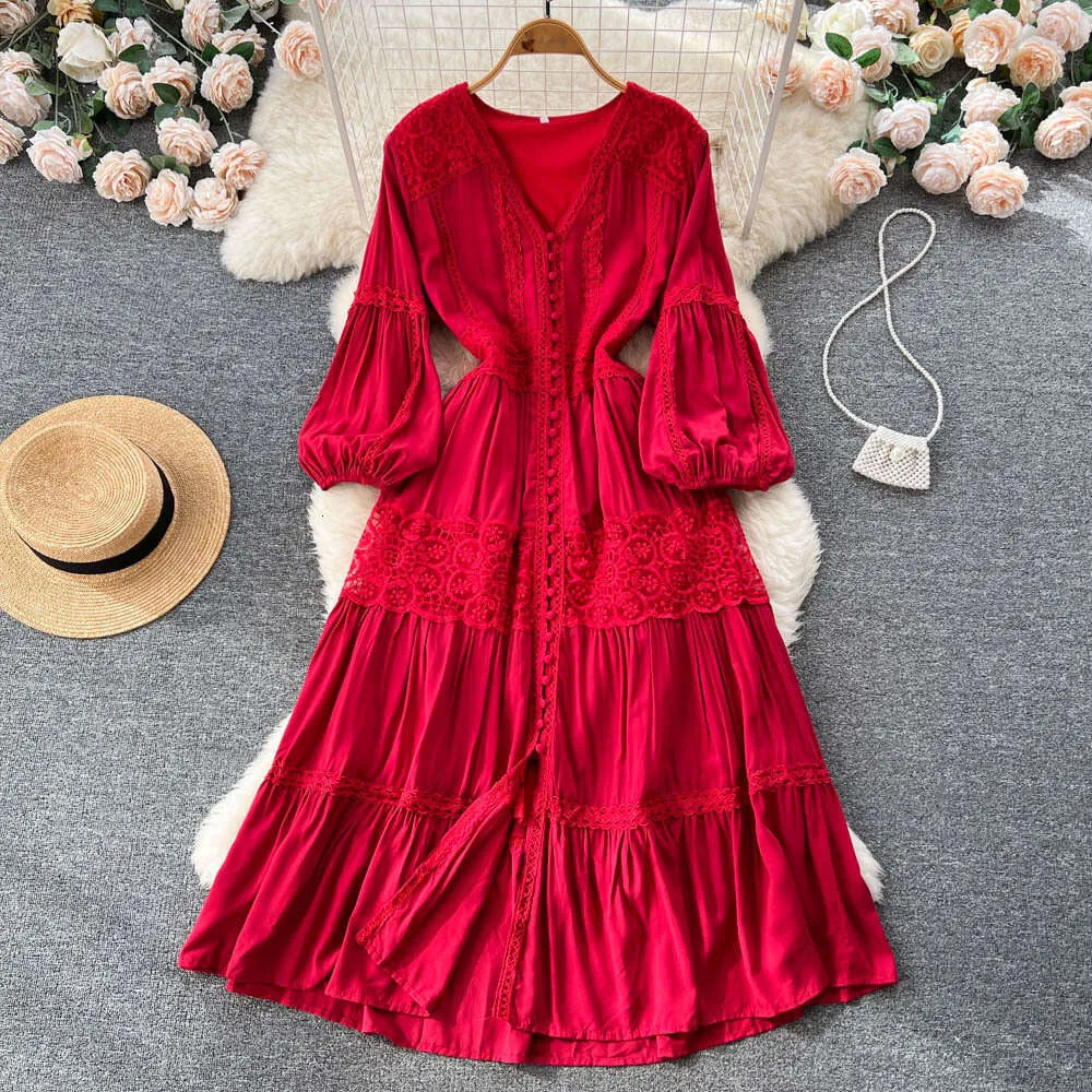 Autumn Bubble Sleeves French Holiday Fairy Dress Long... From Join3, $37.19  | DHgate.Com