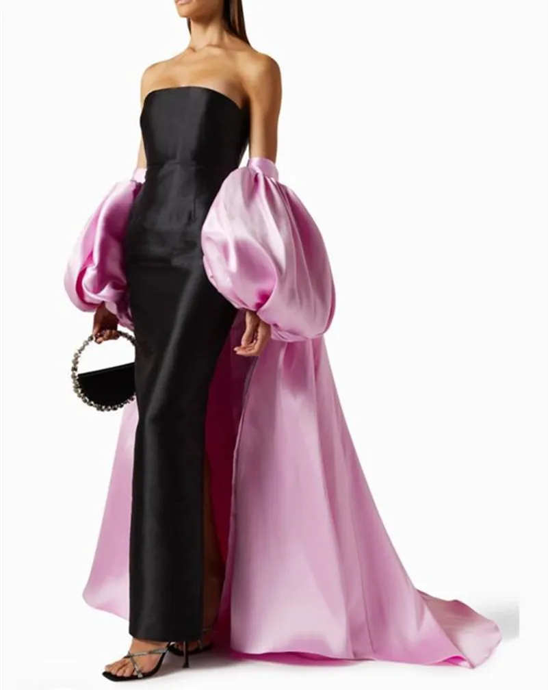 black with pink dress elegant Aliza Black Floral Embellished Maxi Dress – Frock and Frill main image 0
