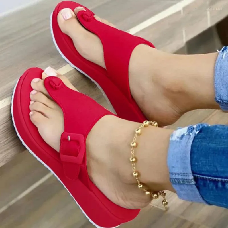 DHgate.com:Womens Comfy Summer Soft Wedge Thong Sandals: High Heels Slides  Buckle Flip Flops for Beach, Indoor, Outdoor:Shoes \u0026 Accessories