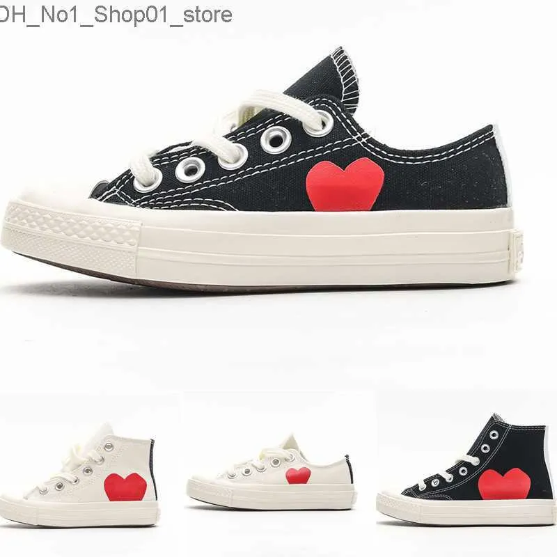 Playful Peekaboo Hearts Red Canvas Infant to Gradeschool Sneakers