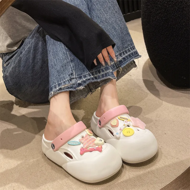 Summer Hole Shoes: Soft Thick Anti-Slip Sole Cute Toe Slippers