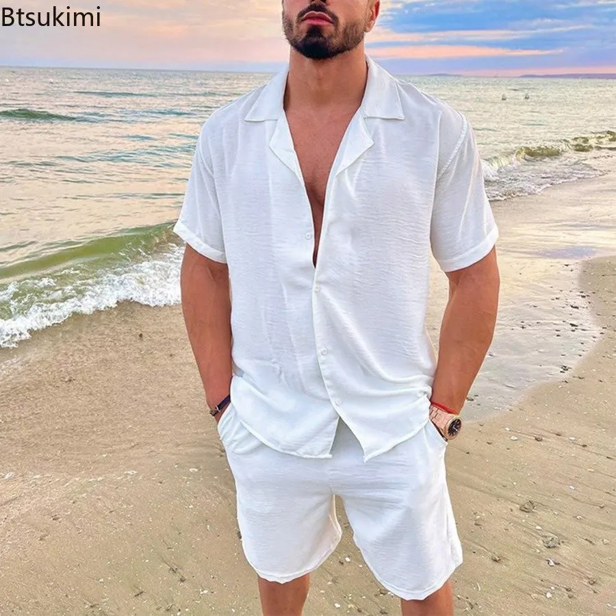 Beach Wear Mens Linen Holiday Shirts Mens Linen Shirt Casual Shirt