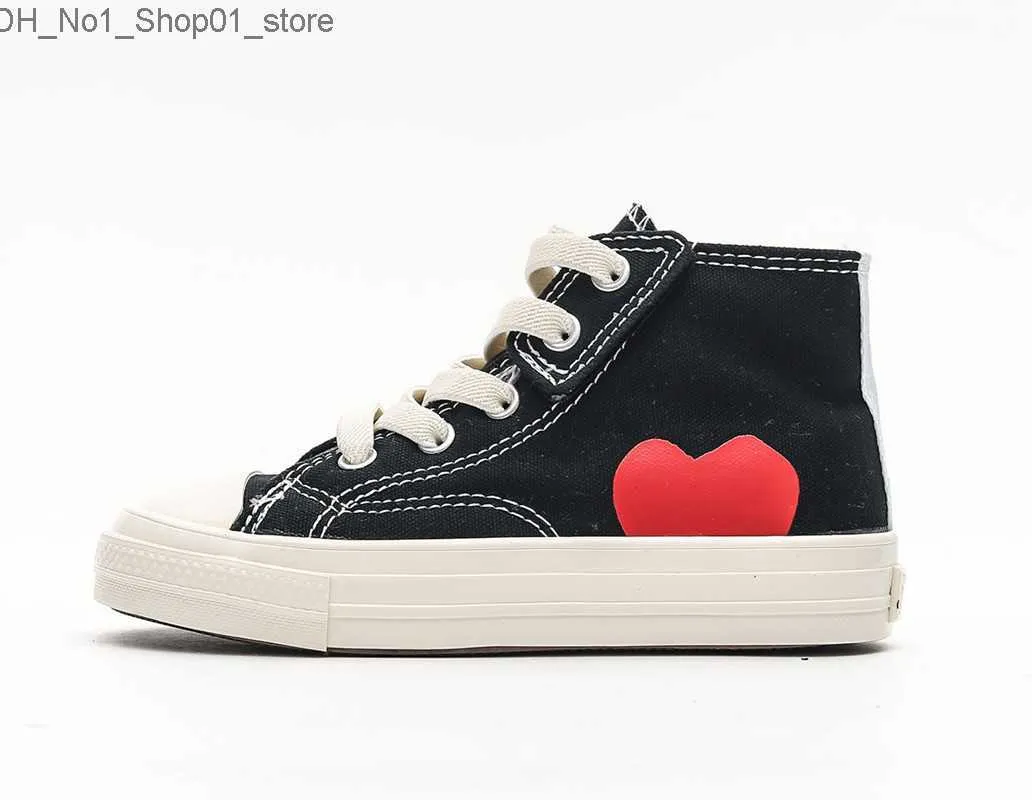 Playful Peekaboo Hearts Red Canvas Infant to Gradeschool Sneakers