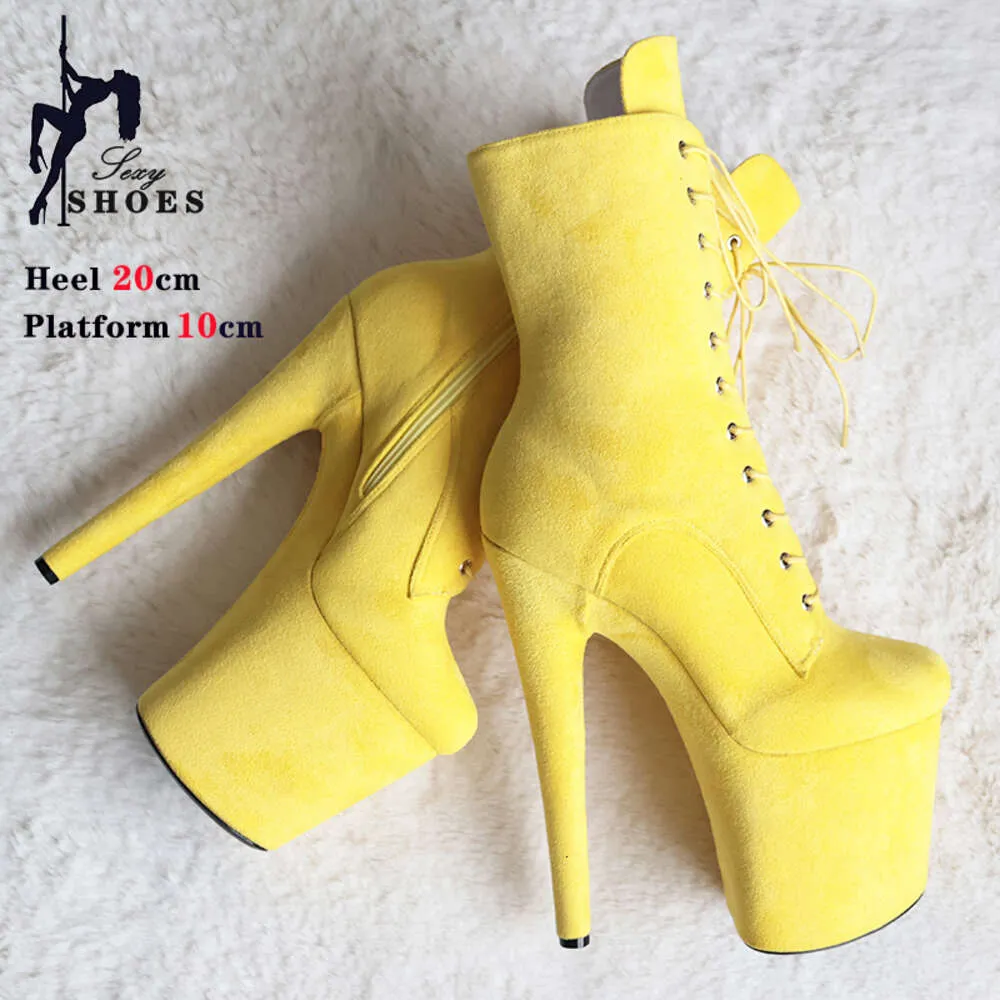 Bulk Yellow ANKLE Platform Platform Heel Bootss For Women 20cm 