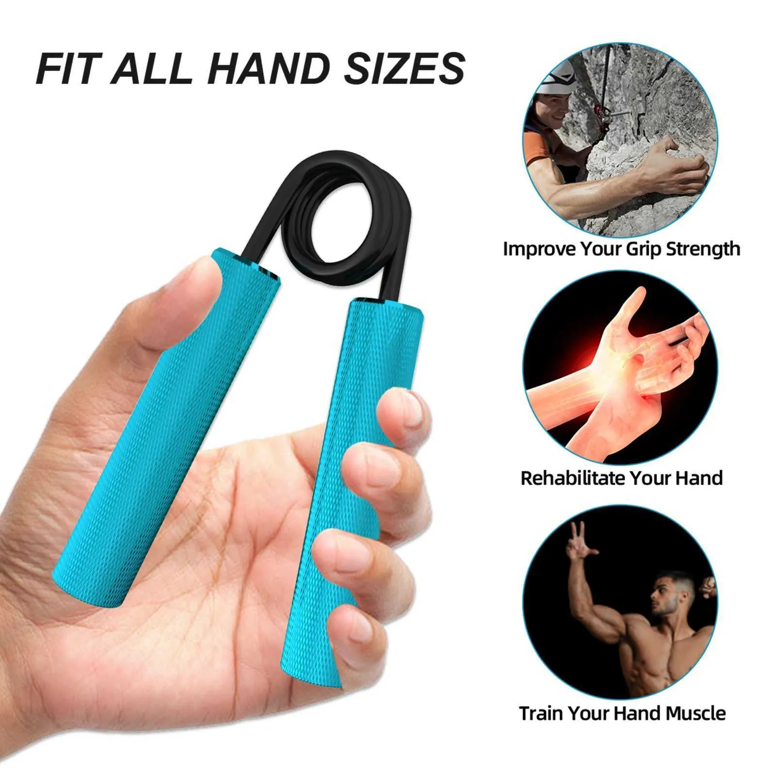 Hand Grips 100 200 lbs Premium Forearm Strengthener Workout Equipment for Powerful Grip Training Black 1 Pair