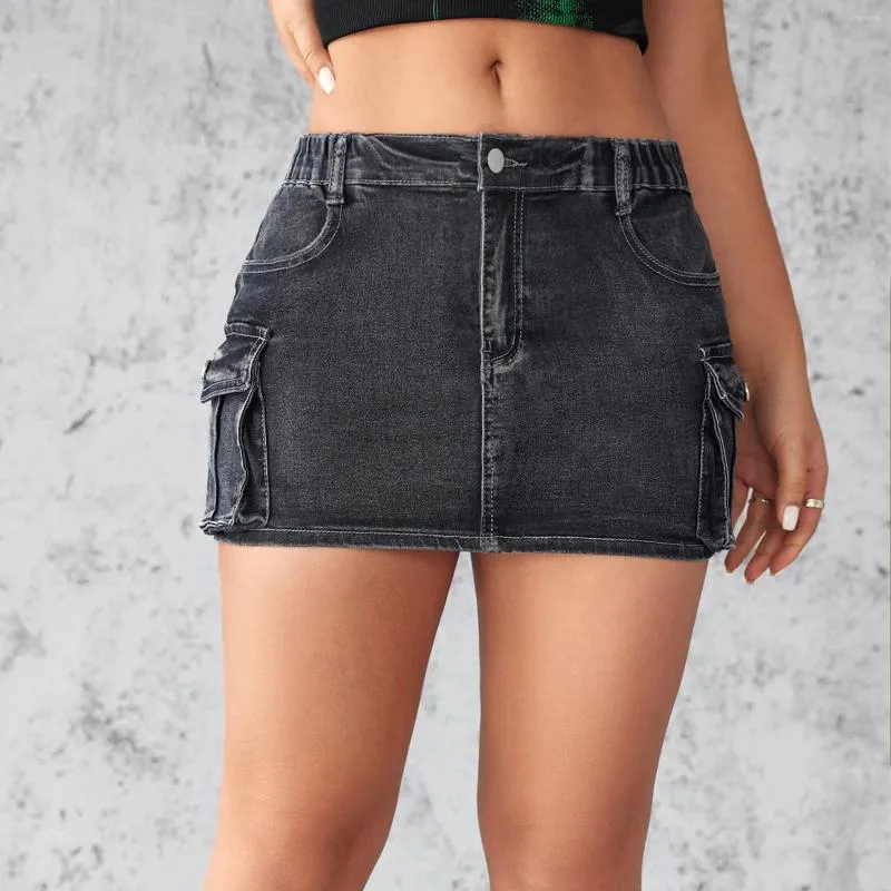 Denim Mini Skirt with Ribbon Details: Stylish Streetwear for