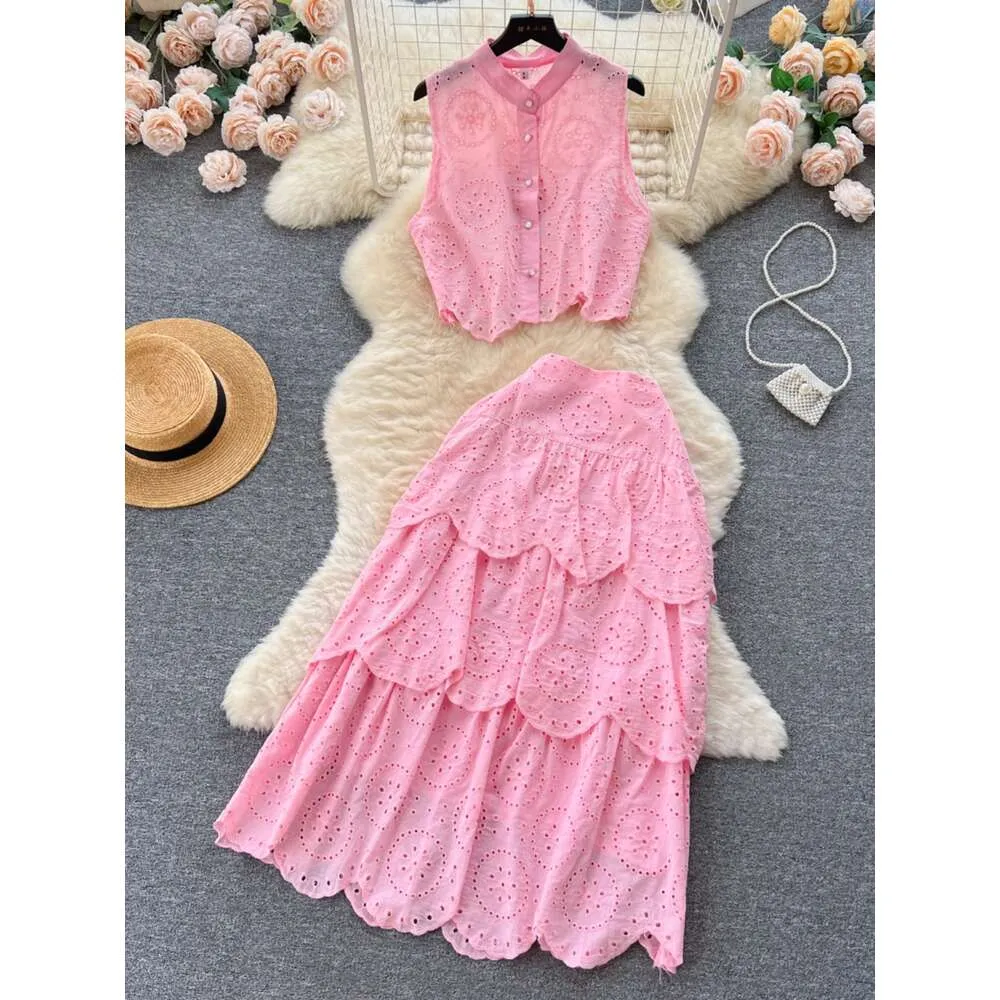 Beach Vacation Style Forest Suit For Womens French Sleeveless