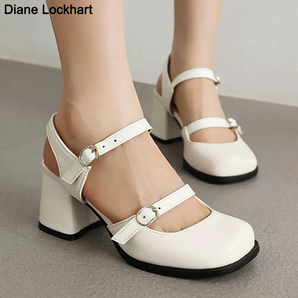 Save Big on Bulk White Mary Jane Heels White Mary Jane Shoes Women's  Vintage Buckle Pumps: Leather Mary Jane Heels With Round Toe Design Best  Deals