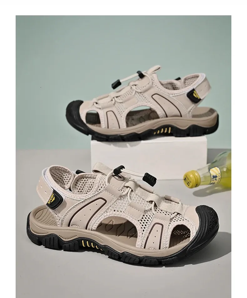 Atmungsaktive Sommersandalen Für Herren Mesh Strand Wanderschuhe_voghion.com