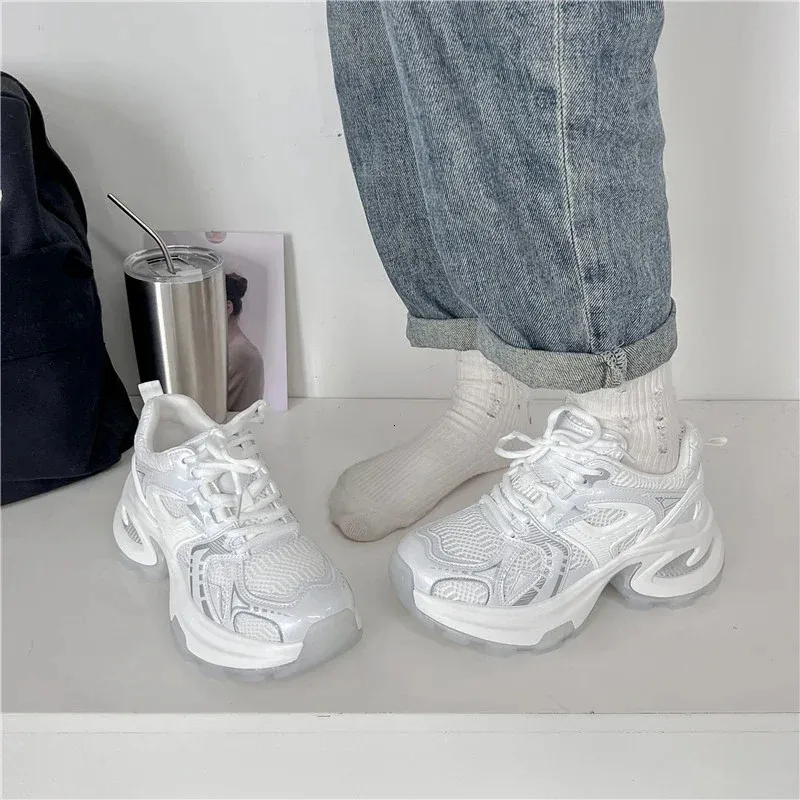 Chaussures d'été légères et respirantes en maille, semelle épaisse, style papa, pour femme, référence 240612_voghion.com