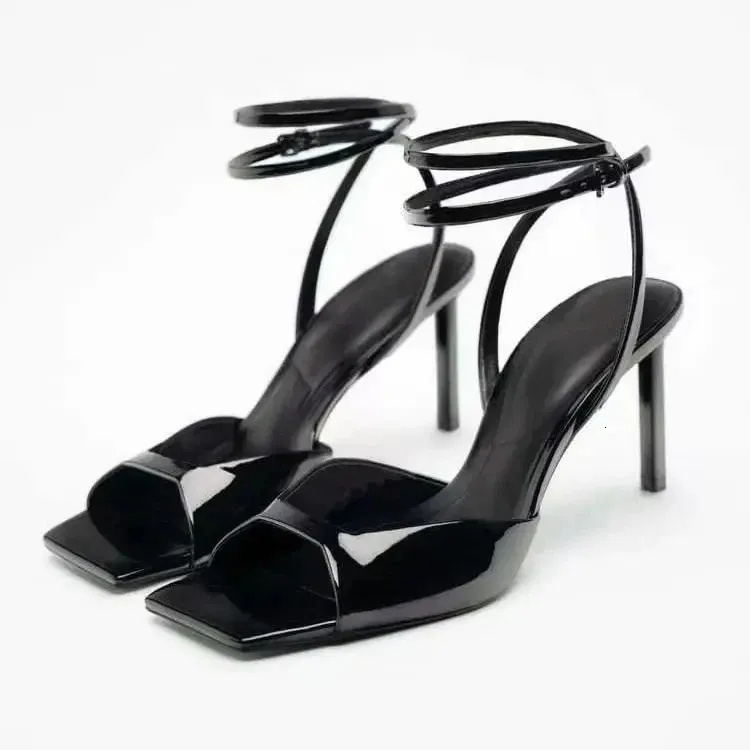 Bulk Black Patent Leather High Heel Sandals For Men, Classic Square Toe  Open Back, Spool Heel 5 8 Cm, Platform 2 Inch, Waterproof Dress Shoes At  Only $40.29 | DHgate.Com