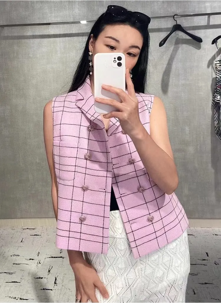 Tweed Pink Designer Jacket Elegant Women s Jacket for Modern Fashion