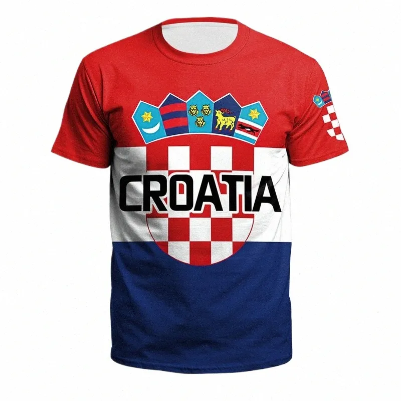 Croatia Flag Football Print 3D Sports T-shirt for Men, Women, Kids Summer  Quick-Dry Casual Round Neck Short Sleeve Tee Top