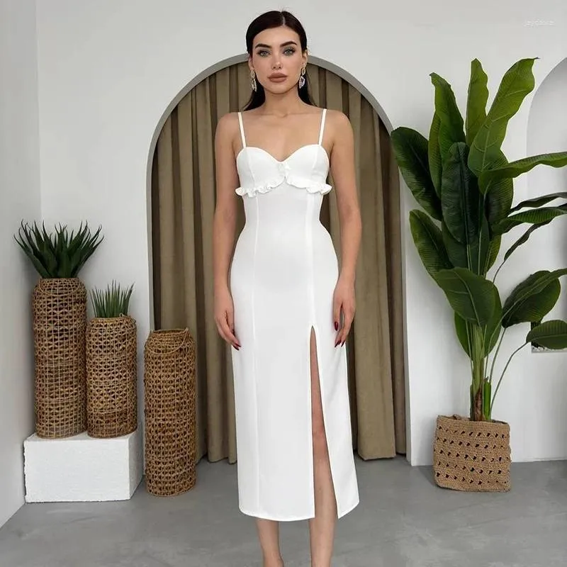 knee length dresses for ladies Such A Wallflower Midi Dress White main image 0