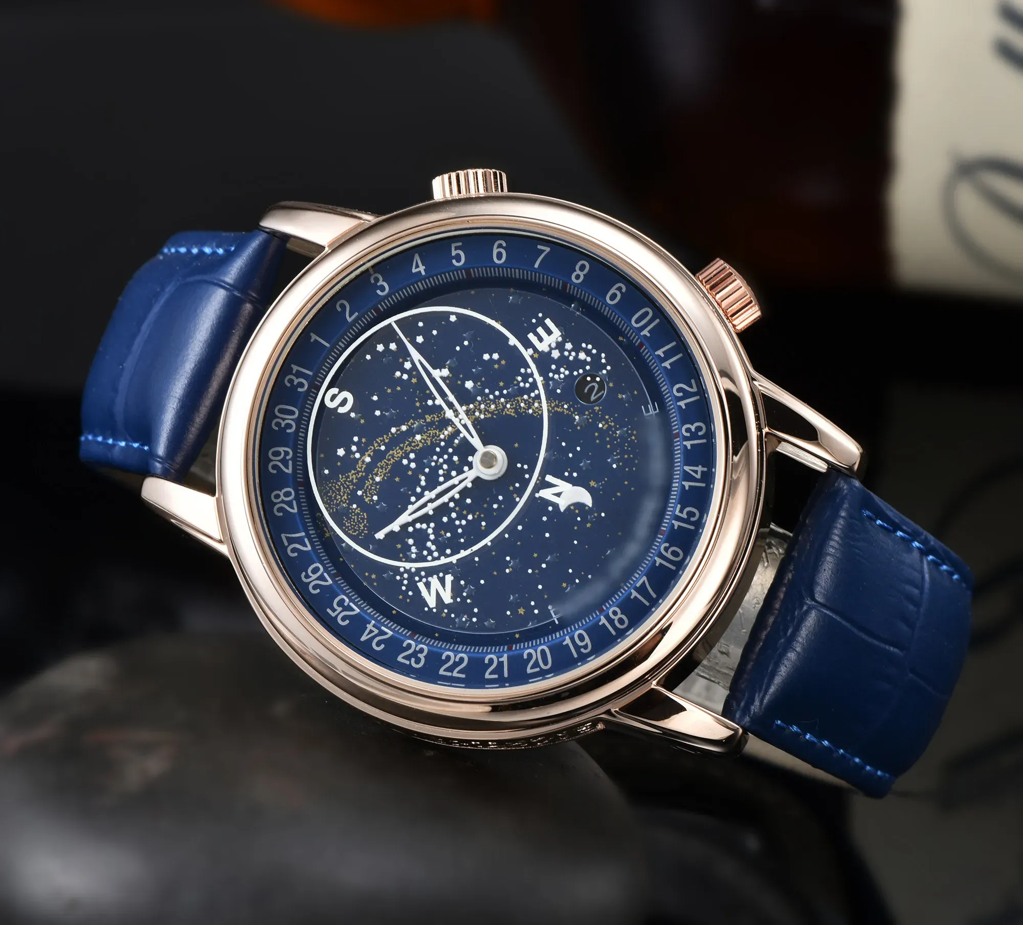 Mens Luxury Timepieces Automatic Moon Phase Wrist Watch