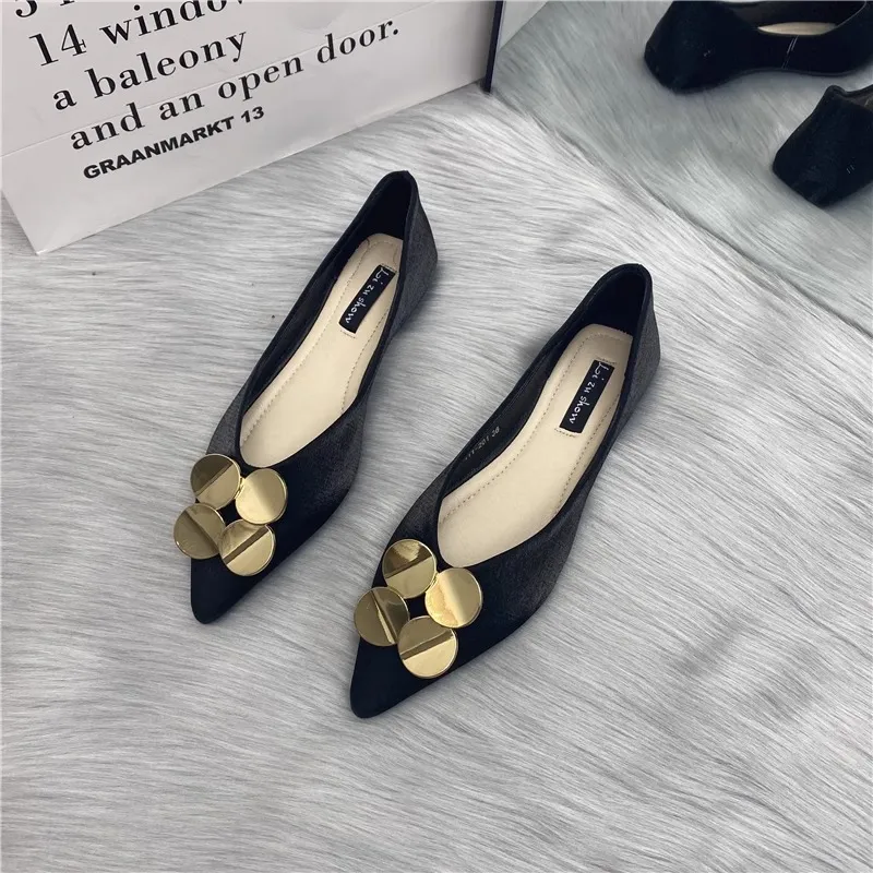 Flat Spring Autumn 2024 New Pointed Casual Boat Soft Bottom Womens Shoes Large Size 34-44 atos Mujer_voghion.com