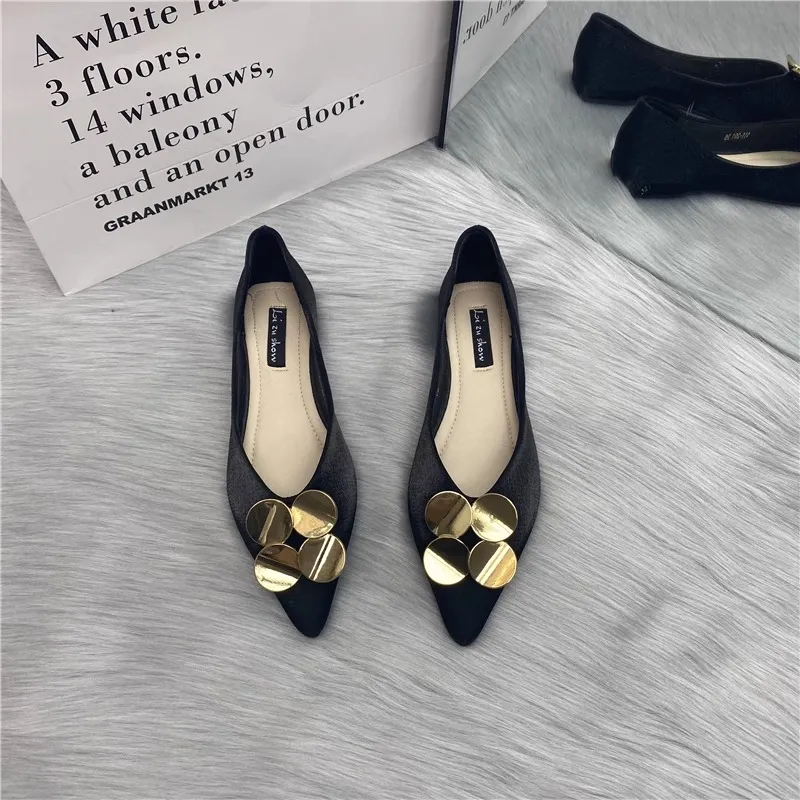 Flat Spring Autumn 2024 New Pointed Casual Boat Soft Bottom Womens Shoes Large Size 34-44 atos Mujer_voghion.com