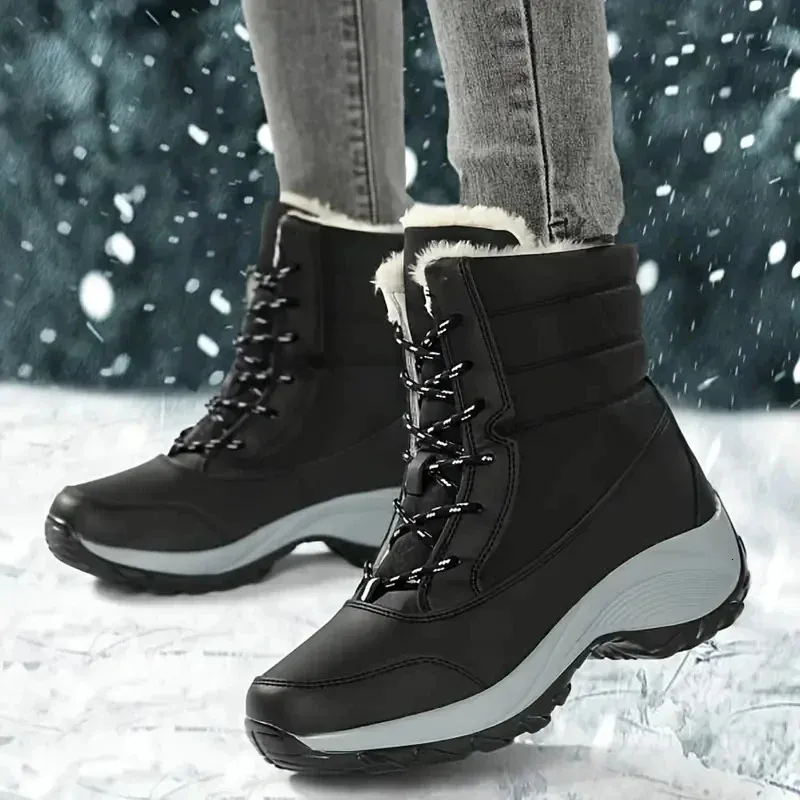 Women's Winter Platform Boots with Fur Lining Warm, Waterproof Ankle  Boots for Snow
