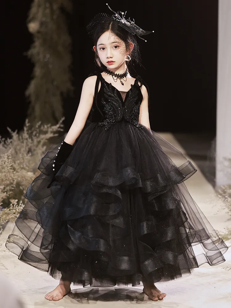 Stunning 24 Strap Flower Girl Dress With Sequined Multilayer Design Tiered Tulle Lace And Queen Inspired Style For African Black Little Girls Birthday Parties From Weddingpromgirl 123.75 DHgate.Com