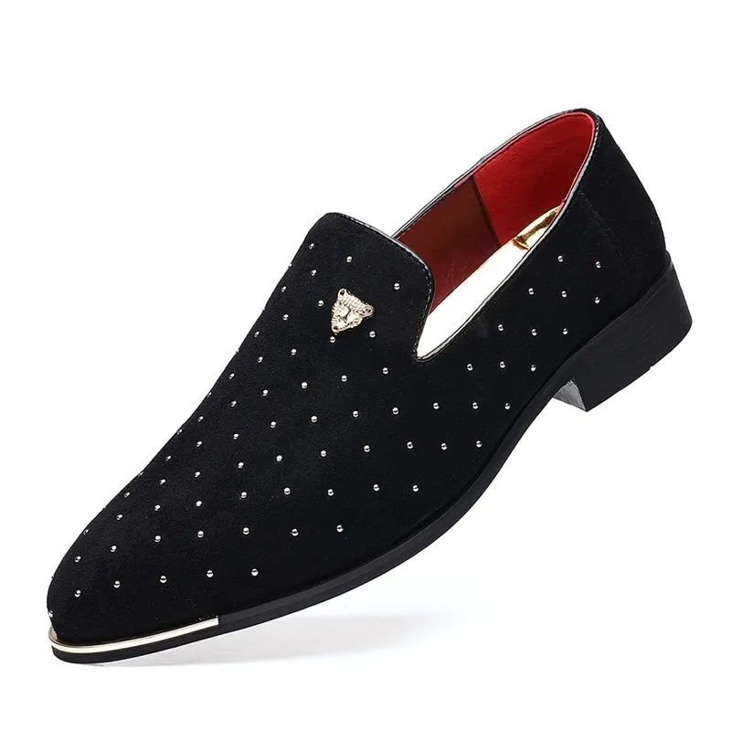 Mens Suede Leather Casual Slip-On Loafers with Buckle for  display picture 3