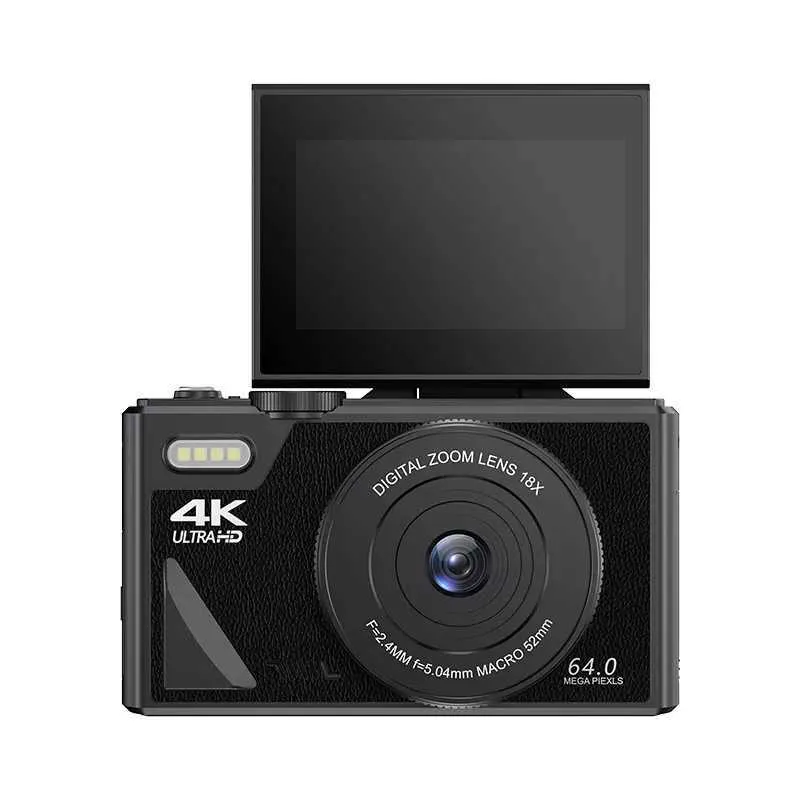 Digital Cameras 4K 64MP Digital Camera with 3-inch Flip Screen and