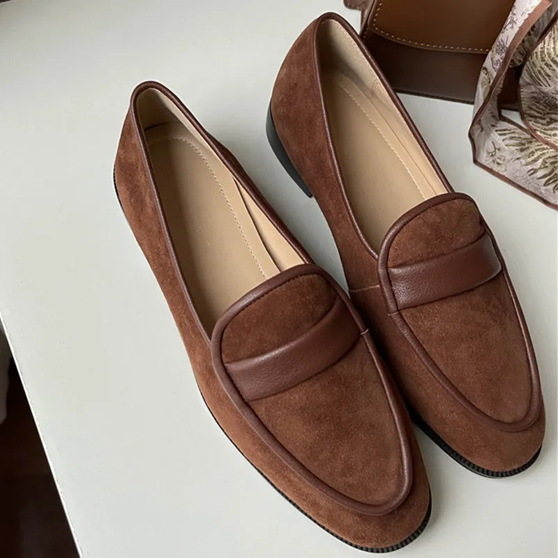 Premium Suede Slip-On Loafers: Comfortable Womens Leather  display picture 2