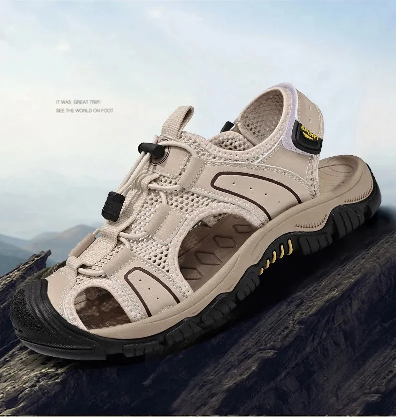 Atmungsaktive Sommersandalen Für Herren Mesh Strand Wanderschuhe_voghion.com