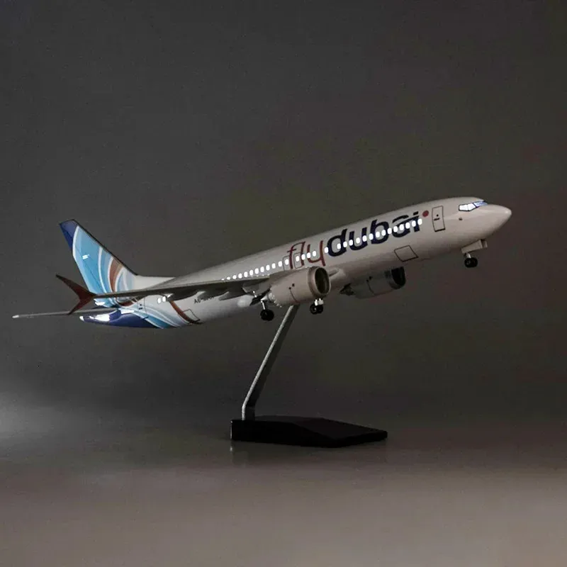 1/85 47CM Airliner Model, Fly Dubai 737 MAX, Diecast Resin
