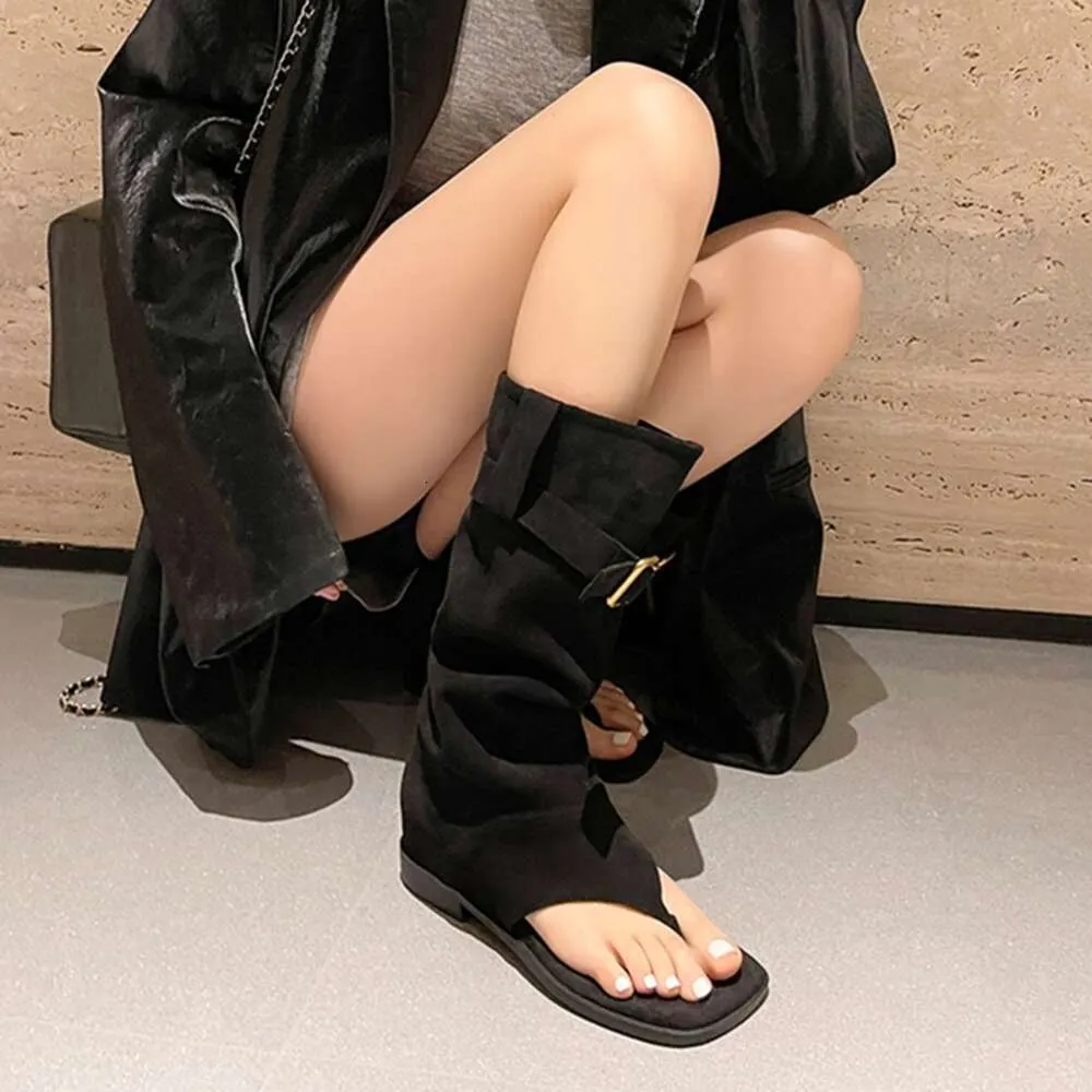 Ankle Boots Buckle Low Heel Summer Booties Heeled Ladies Pumps