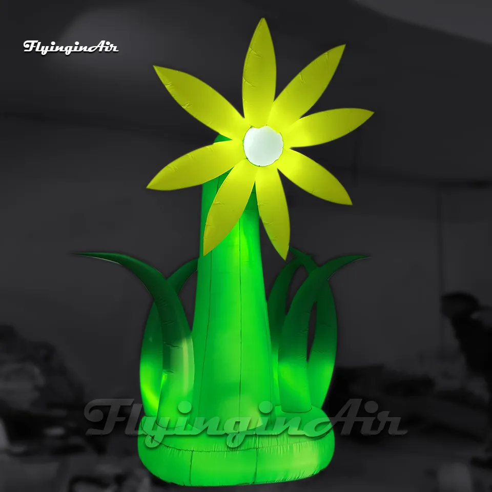 3m Illuminated Large Inflatable Flower Tree Decoration with Green Stems ...