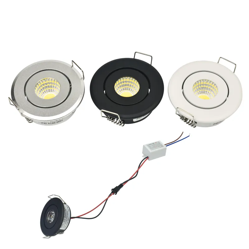 360° Angle Adjustable LED Mini Spotlight - For Jewelry Display, Cabinets, AC12V, Warm White