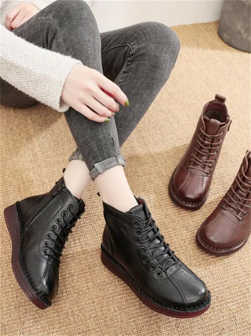ZXRYXGS Womens Premium Cowhide Leather Boots Soft From Ddmybags
