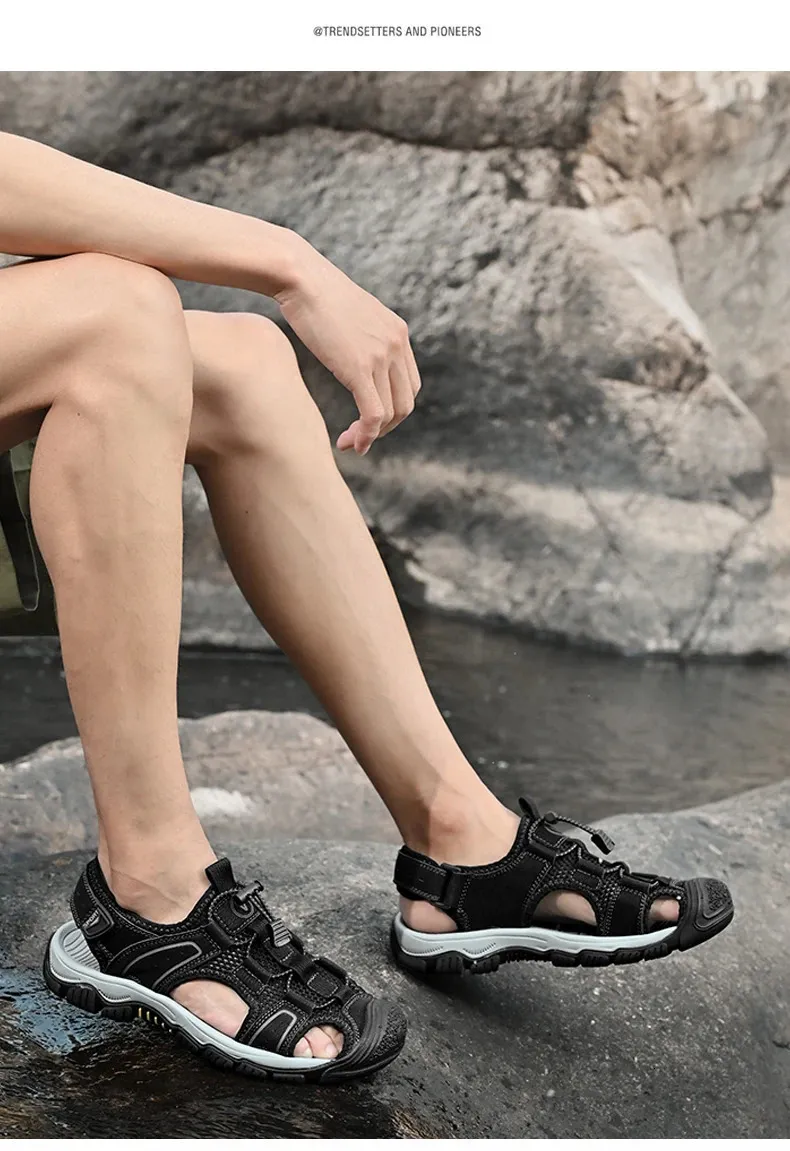Atmungsaktive Sommersandalen Für Herren Mesh Strand Wanderschuhe_voghion.com