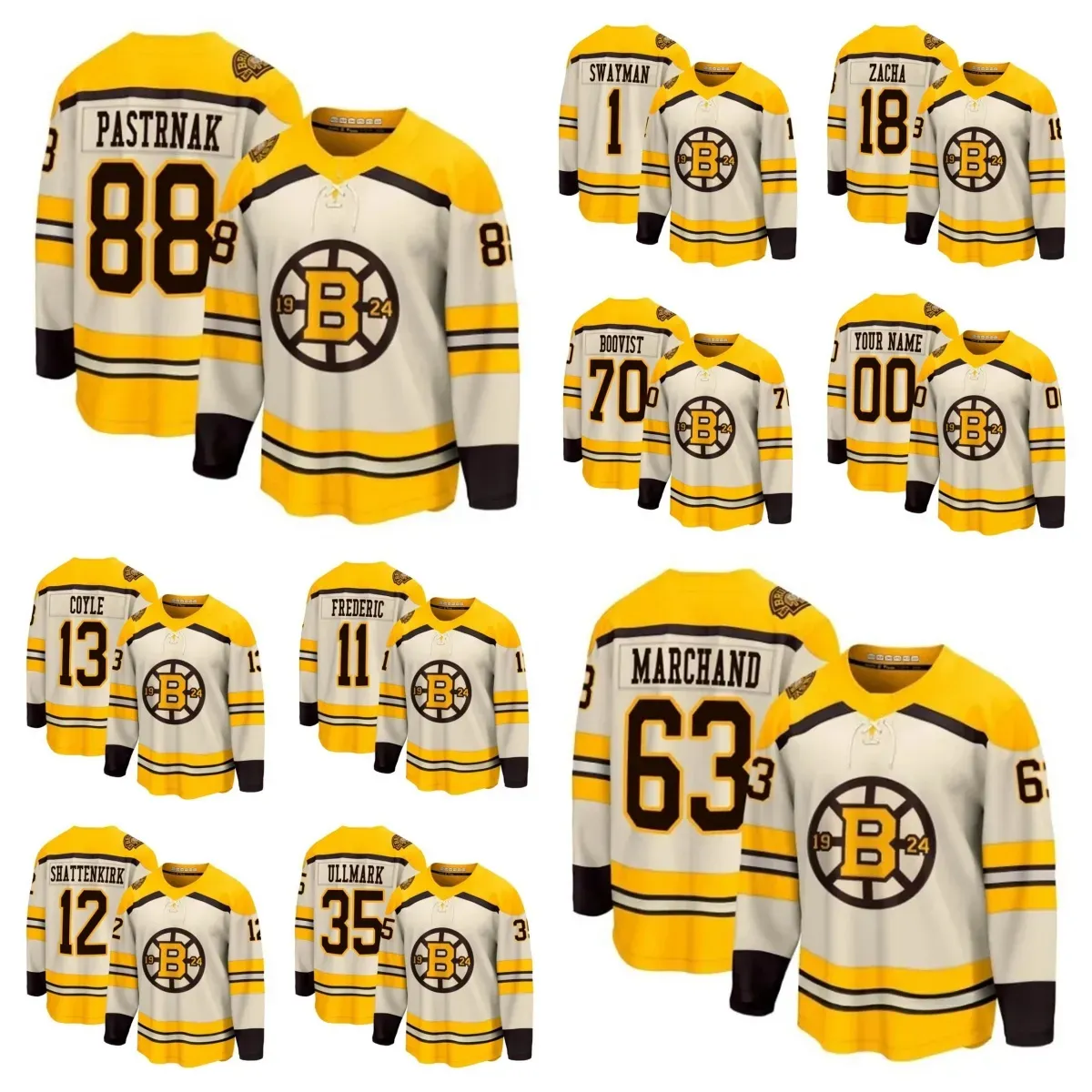 Boston Bruins NHL Breakaway 100th Anniversary Jersey for Men, Women, and  Youth Official Pastrnak, Marchand, Swayman, Ullmark, Coyle Apparel