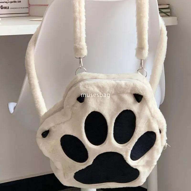 2024Plush Cat Claw Backpack for Women, Kawaii Small Backpack Purse