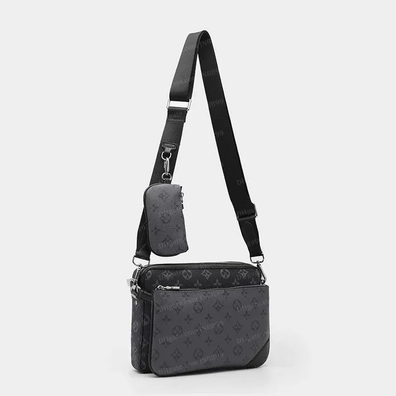 Luxury Trio Leather Designer Bags Set For Men And Women Black Flowers Messenger Crossbody Shoulder And Tote Baggit Handbags With Wallets And Purses From Jn8899 17.48 DHgate.Com