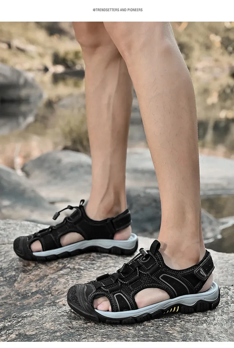 Atmungsaktive Sommersandalen Für Herren Mesh Strand Wanderschuhe_voghion.com